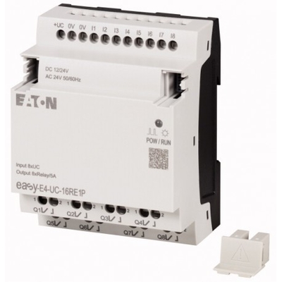Contactbelasting 8DI8RO Stroombron 12/24V gelijkstroom of 24V wisselstroom EASY-E4-UC-16RE1P Push-in terminals
