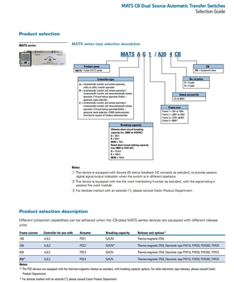MATSC G1/A25 3 CB PDCG1 25A CB Type A B C Controleur Nominale stroom 20A 20A Model3