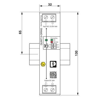 Langdurige QUINT4-S-ORING/12-24DC/1X40/ Redundantie module met beschermende coating