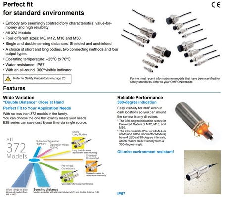 Industriële E2B-S08KN04-WP-C1 2M OMS-inductieve nabijheidssensoren met geavanceerde technologie