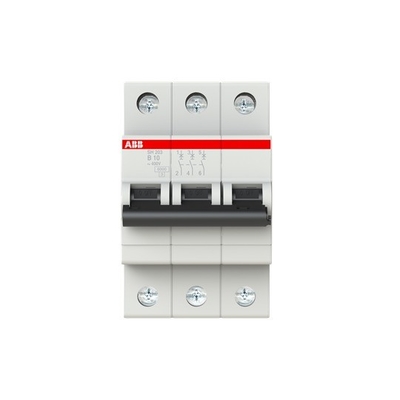 MCB SH203-B10 Miniatuurcircuitbreaker 3P Standaardstroom 10A B Standaardfrequentie 50 Hz