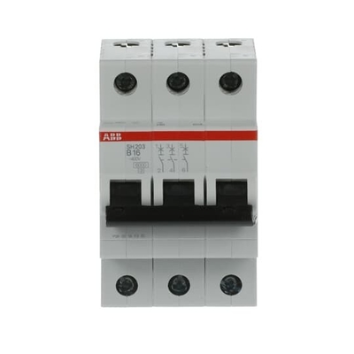 Breekcapaciteit 3P B 16 A MCB SH203-B16 Miniatuurcircuitbreaker Nominale stroom 16A