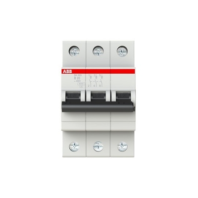 MCB SH203-B20 Miniatuurcircuitbreaker B BCD Curve B Nominale frequentie Hz 50 20A B 3P