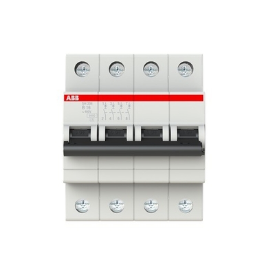 MCB SH204-B16 Miniatuurcircuitbreaker 4P 16A Nominale frequentie 50Hz Gemakkelijk te installeren