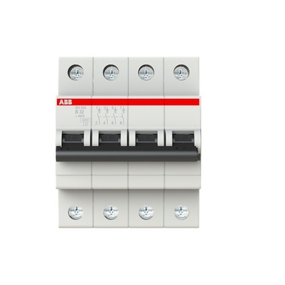 4P MCB SH204-B32 Miniatuurcircuitbreaker Nummer van pool 4 Nominale frequentie Hz 50 32 A