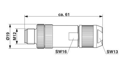 SACC-M12MRD-4Q SH PN 1554539 Data Connector De perfecte oplossing voor gegevensoverdracht