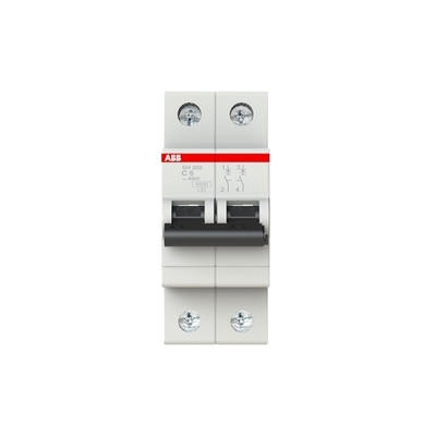 2P MCB SH202-C6 Miniatuurcircuitbreaker Nominale spanning 220 C 6 A Aantal polen