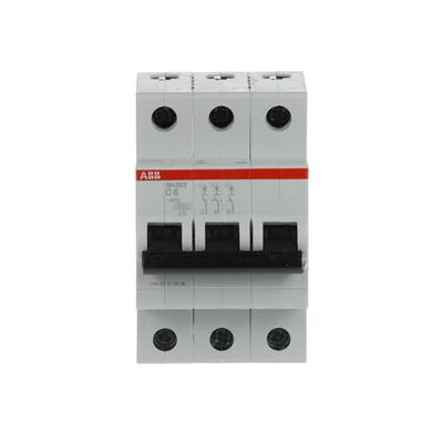 MCB SH203-C6 Miniatuurcircuitbreaker 3P 6A C Standaardstroom 6A MCB