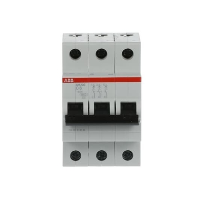 MCB SH203-C6 Miniatuurcircuitbreaker 3P 6A C Standaardstroom 6A MCB