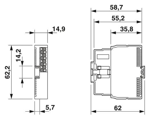 RAXL SE PSDO4/2 2A-beveiligingsmodule met IP20-beschermingsniveau tegen Phoenix Contact