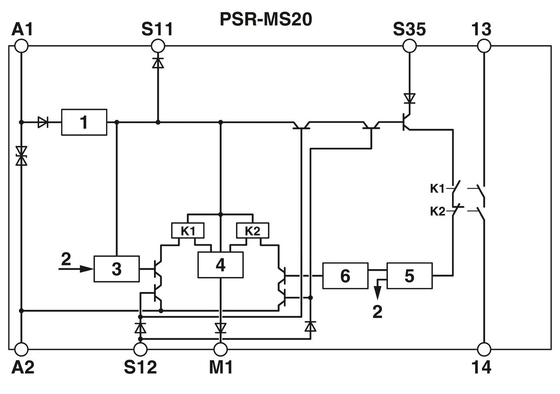 PSR-MS60-2NO-24DC-SC koppelrelais voor de beveiliging van fabrieken en installaties