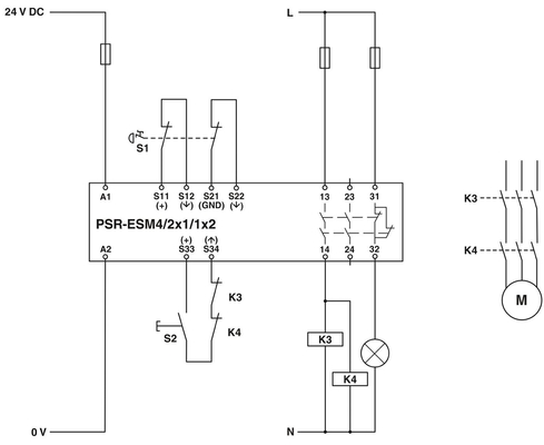 PSR-SCP-24UC/ESM4/3X1/1X2/B veiligheidsrelais voor veiligheidsonderbreking en koppelscherming