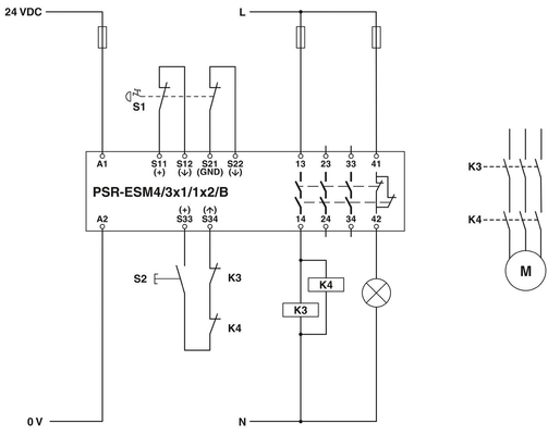 PSR-SPP-24UC/ESM4/3X1/1X2/B Veiligheidsrelais Contactbelasting Veiligheid afsluiting koppelrelais