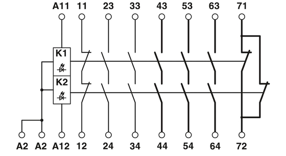 Voltage relaytheorie PSR-SPP-24UC/URM4/5X1/2X2 Verlengmodule voor veilig afsluiten
