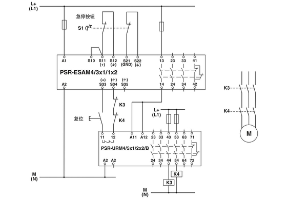 Voltage relaytheorie PSR-SPP-24UC/URM4/5X1/2X2 Verlengmodule voor veilig afsluiten