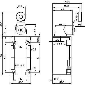 Industriële kwaliteit 3SE5132-0CJ01 Positieschakelaar met gedeeltelijk draaiende actuator