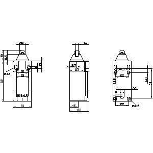 31 mm Plastic Position Switch M20x1.5 zonder LED voor industriële productie-automatisering