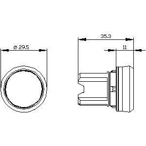 Groen SIRIUS ACT-knop Plastic ongelicht platte knop PLC 3SU1000-0AA40-0AA0
