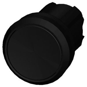 Zwarte platte knop van kunststof 3SU1000-0AB10-0AA0 SIRIUS ACT-knop zonder licht