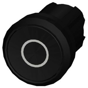 3SU1000-0AB10-0AD0 SIRIUS ACT drukknop met platte knop in zwart kunststof
