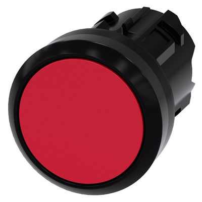 Rode platte knop 3SU1000-0AB20-0AA0 SIRIUS ACT drukknop met plastic knop zonder licht