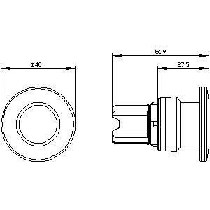 40mm Plastic Mushroom Push Button Momentary Onverlicht 3SU1000-1BD10-0AA0 SIRIUS ACT