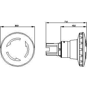 60 mm kunststof SIRIUS ACT champignon knop voor noodstop 3SU1000-1JB20-0AA0
