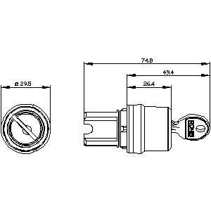 SIRIUS ACT 3SU1000-4BC01-0AA0 Sleutel Schakelaar 2 Posities Plastic Momentary gemaakt door RONIS