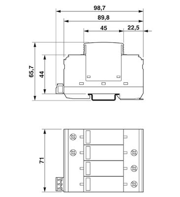 240/415 V AC 4 Pole Surge Protector voor VAL-MS-EE-T2-4 0-385-UD-FM Phoenix Contact