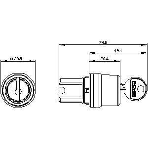 3SU1000-4BL11-0AA0 SIRIUS ACT Sleutelschakelaar Plastic RONIS 3 Posities 2x45 voor machines