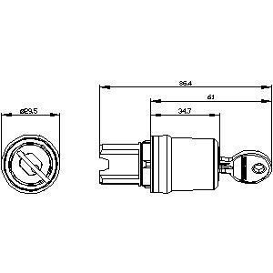 Plastic 3SU1000-5BF01-0AA0 SIRIUS ACT Sleutelschakelaar 2 Posities gehandhaafd voor PLC 90