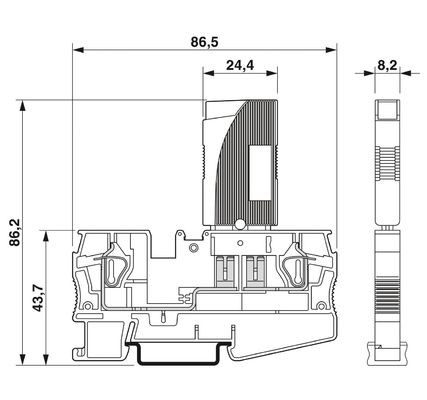 2 polen 250V AC 65V DC 712123 Thermisch-magnetisch apparaat schakelborden 0 25A TCP