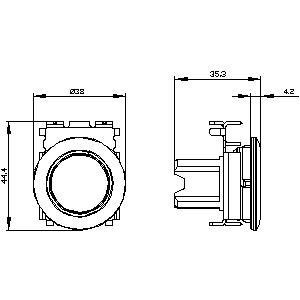 PLC 3SU1060-0JA10-0AA0 Metalen mat Onverlicht platte knop en bezel ingebouwde montage Zwarte SIRIUS ACT-knop