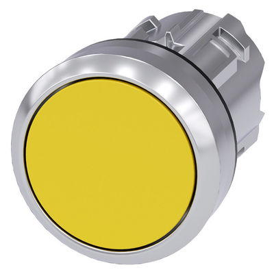 PLC 3SU1050-0AB30-0AA0 Metalen glanzende platte knop zonder licht geel SIRIUS ACT knop