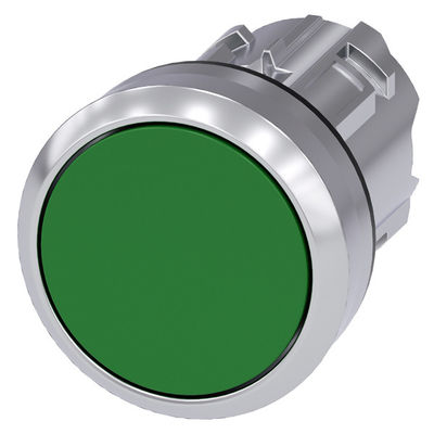 Groen, niet-verlicht plat knop PLC 3SU1050-0AB40-0AA0 Metalen glanzende SIRIUS ACT knop