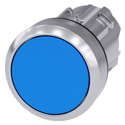 Metalen glanzende platte knop blauw 3SU1050-0AB50-0AA0 SIRIUS ACT knop