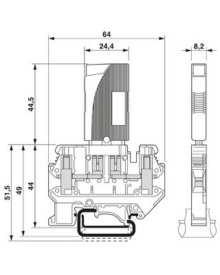 240 V wisselstroom L-PE / N-PE Nominale VAL-MS-EE-T2-1 1-320 Type 2 Overschrijdingsbeschermer met 3 polen