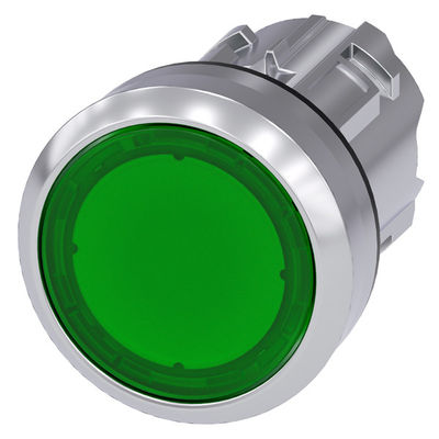 3SU1051-0AB40-0AA0 Metalen glanzende verlichting Platte knop Groen SIRIUS ACT-knop
