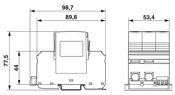 VAL-MS-T1/T2 335/12.5/3 0-FM Klasse 1/2 Bliksem/overspanning beschermer voor 5V-250V AC 4 Pole