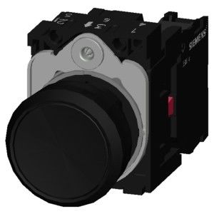 Onverlicht platte knop met schroefterminal PLC 3SU1100-0AB10-1CA0 Plastic momentane knop