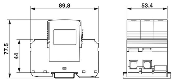 4 pool 2800189 VAL-MS-T1/T2 335/12.5/3 0 Klasse 1/2 Bliksem/overspanning beschermer voor 380V