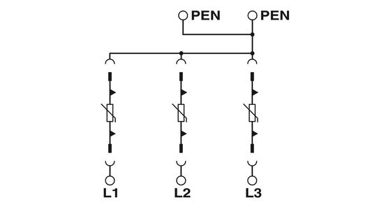 4 pool 2800189 VAL-MS-T1/T2 335/12.5/3 0 Klasse 1/2 Bliksem/overspanning beschermer voor 380V