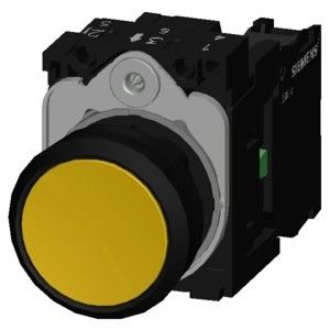 3SU1100-0AB30-1BA0 Geel kunststof onverlicht plat momentane schroef terminal knop
