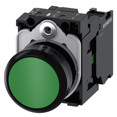 3SU1100-0AB40-1BA0 Groene platte knop van kunststof Momentane drukknop met schroefterminal
