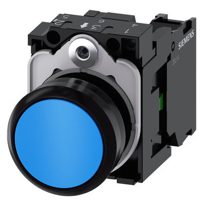 PLC 3SU1100-0AB50-1BA0 Onverlicht blauw plat momentane drukknop met schroefterminal