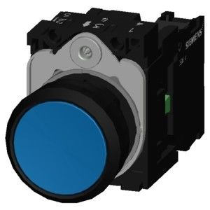 PLC 3SU1100-0AB50-1BA0 Onverlicht blauw plat momentane drukknop met schroefterminal