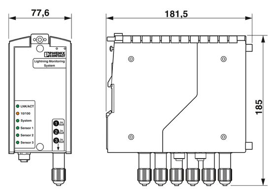 24V DC 2800618 LM-S-A/C-3S-ETH Meetsysteem voor bliksemstroom met 4 polen