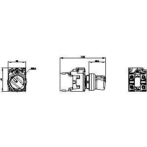 Plastic short handle selector switch 3SU1100-2BF60-1MA0 voor 2 posities in SIRIUS ACT