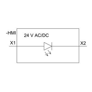 Verlicht 24V AC/DC Plastic Pilot Light voor SIRIUS ACT Complete Unit Smooth Lens Flush