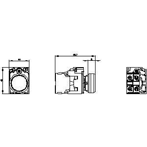 PLC 3SU1106-0AB40-1BA0 SIRIUS ACT Volledige eenheid Pushbutton Plastic Lighted Flat Momentary